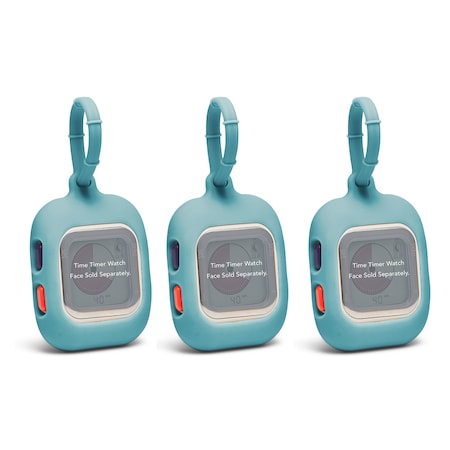 Time Timer Time Timer Watch FOB Accessory Watch Sold Separately, Caribbean Blue, 3PK TTW8-FOB-W